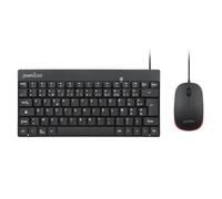 Perixx PERIDUO-212 - Juego de teclado con cable para Windows (12 teclas, multimedia, color negro, AZERTY