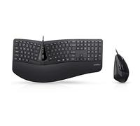 Perixx Periduo-505, Juego de Ratón Vertical y Teclado ergonómico 3D con Disposición de Teclas Dividida, Ratón Vertical USB con Cable y Rueda de Desplazamiento inclinable, US QWERTY