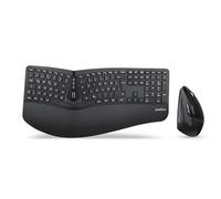 Perixx Periduo-605 - Juego de Teclado ergonómico inalámbrico y ratón Vertical, Teclado Dividido, Rueda de Desplazamiento de 4 vías, reposamuñecas Ajustable y Teclas Planas con ratón Vertical