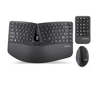 Perixx PERIDUO-606A, 3-in-1 Wireless Compact Ergonomic Keyboard with Vertical Mouse and Numeric Keypad - Adjustable Palm Rest - Tilt Wheel - Membrane Low Profile Keys - US English Layout