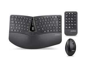 Perixx PERIDUO-606A DE 3-in-1 Tastatur- und Maus-Set kabellos ergonomisch - Touchpen - Optical