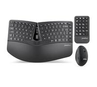 Perixx PERIDUO-606A Juego de Teclado Ergonómico Inalámbrico - Diseño Compacto Compartido con Ratón Vertical y Teclado Numérico Externo - Ángulos de escritura ajustables - UK QWERTY