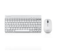 Perixx PERIDUO-712, Mini Pack de teclado y Ratón inalámbrico - 2.4 G - Color Blanco - Layout EE.UU. Ingles