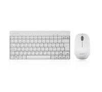 Perixx PERIDUO-712W Combo Teclado Pequeño y Ratón Inalámbrico para Windows, 2.4 GHz con Receptor USB, QWERTY Español, Blanco