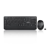 Perixx PERIDUO-714 - Teclado inalámbrico estándar de Formato Completo con Teclado numérico y ratón de Escritorio, 2,4 GHz, Color Negro