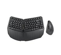 Perixx PERIDUO-813B US, teclado compacto ergonómico inalámbrico y mouse vertical - Paquete con un mouse vertical ergonómico de 6 botones - Negro - Inglés de EE. UU