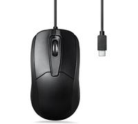 Perixx PERIMICE-209C USB Ratón Óptico con Cable, Tipo C - Cable de 1,5m - 1000 dpi - Negro