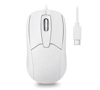 Perixx PERIMICE-209CW - Ratón óptico con Cable USB Tipo C, Cable de 4.9 pies, 1000 dpi, Color Blanco