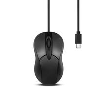 Perixx PERIMICE-405C - Ratón portátil USB-C con Cable, Cable USB-C fiable de 2 pies para Laptop, Tableta o Smartphone, Clic silencioso, Color Negro