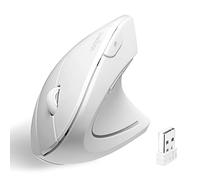 perixx PERIMICE-713NW Ratón Ergonómico Inalámbrico Vertical - 6 Botones - 2,4 GHz - 800/1200/1600 dpi - RSI - Túnel Carpiano - Alivio del Dolor - Blanco