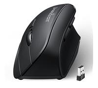 Perixx PERIMICE-715, Ratón Vertical Ergonómico Inalámbrico 2.4G - 800/1200/1600 DPI PPP - Para Diestros - Negro