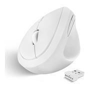 Perixx PERIMICE-719 - Mini Ratón Vertical Inalámbrico Blanco para diestros, 3 Niveles dpi. para Viajes o Manos pequeñas…
