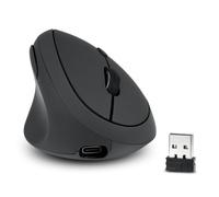 Perixx PERIMICE-719LR, ratón Vertical inalámbrico para Zurdos - Función de Carga Dual con Cable e inalámbrica - Diseñado para Manos pequeñas