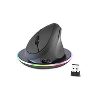 Perixx PERIMICE-719R Ratón ergonómico Vertical inalámbrico con batería Doble, 2,4 GHz, 6 Botones, dpi Ajustable 1000/1600/2400/3200, Negro