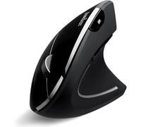perixx PERIMICE-813B - Ratón Vertical Bluetooth, tecnología inalámbrica 3 en 1 multidispositivo, tamaño de Bolsa de Transporte de Viaje, diestros, Color Negro