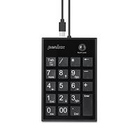 perixx PERIPAD-202C - Teclado numérico Delgado USB-C con Cable, Teclas de Tijera con 2 concentradores USB-A y tecla de pestaña, Compatible con Tableta, Laptop y Escritorio, Color Negro