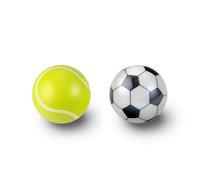 Perixx PERIPRO-303X2G - Juego de 2 pelotas deportivas de 1.34 pulgadas, diseño divertido y novedoso de pelota de tenis y fútbol, compatible con M570, M575, PERIMICE-517/520/717/720 y otros ratones de