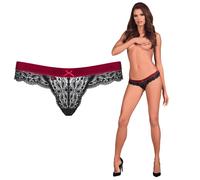 Perizoma de encaje íntimo negro lencería cuerda sexy calzoncillos eróticos ca...