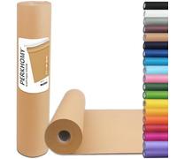 PerkHomy 17.5" x 1,200" (100') Brown Kraft Paper Roll for Gift Wrapping Bulletin Board Kids Craft Art Bouquet Flower Packing Moving Shipping Floor Covering Table 70GSM 50LB (Brown, 17.5" x 100')