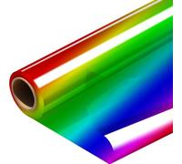 PerkHomy - Rollo de celofán transparente de 16 pulgadas, 3 mil de grosor para cesta de regalo, golosinas, envoltura de regalos, ramo de flores de plástico (arco iris, 100 pies (pliegue de 32 pulgadas