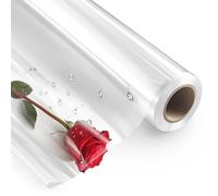 PerkHomy - Rollo de celofán transparente de 16 pulgadas x 100 pies, 3 milímetros de grosor, celofán para cestas de regalo, golosinas, manualidades, ramo de flores de plástico (transparente, 100 pies