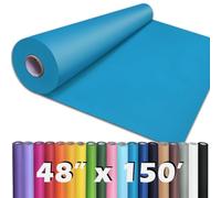 PerkHomy - Rollo de papel kraft azul lago, 48 x 1.8 pulgadas (150 pies) para envolver regalos, ramo de flores, niños, pintura, manualidades, escritura, embalaje, envío, 80 g/m², 55 libras (azul lago