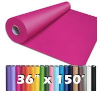 PerkHomy - Rollo de papel kraft rojo rosa de 36 x 1.8 pulgadas (150 pies) para envolver regalos, ramo de flores, niños, pintura, manualidades, escritura, embalaje, envío, 80 GSM, 55 libras (rojo rosa