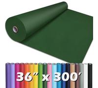 PerkHomy - Rollo de papel kraft verde oscuro de 36 x 3.6 pulgadas (300 pies) para envolver regalos, ramo de flores, niños, pintura, manualidades, escritura, embalaje, envío, 80 GSM, 55 libras (verde