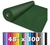 PerkHomy - Rollo de papel kraft verde oscuro de 48 x 3.6 pulgadas (300 pies) para envolver regalos, ramo de flores, niños, pintura, manualidades, escritura, embalaje, envío, 80 g/m², 55 libras (verde
