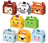PerKoop 24 cajas de regalo de animales de safari, caja de regalo de animales de safari de la selva, cajas de regalo de animales del zoológico, caja de regalo de dulces para niños, niñas, niños, baby