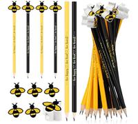 PerKoop 24 juegos de lápices de abeja para regalo de regreso a clases con borrador superior positivo preafilado Be Kind, lápiz inspirador, deletreo de abeja, decoración de fiesta para estudiantes