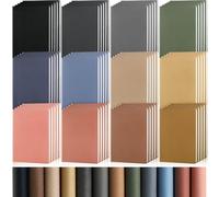 PerKoop 60 Pcs A6 PU Leather Journals for Laser Engraving, 5.7 x 3.7 Inch Mini Lined Notebook Blanks, Pocket Ruled Writing Notebooks Bulk for DIY Crafting Office School Gifts (Dark Color)