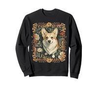 Perky Pembroke Welsh Corgi Vintage Británico Botánico Sudadera