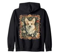 Perky Pembroke Welsh Corgi Vintage Británico Botánico Sudadera con Capucha