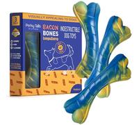 Perky Tails Juguetes resistentes para perros medianos y pequeños, juguetes duros para perros pequeños, diseñados para masticadores agresivos y visión canina, juguetes masticables de nailon para perros