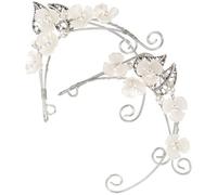 Perla Artificial Pendientes y Metal Tipo Ear Cuff para Mujer | Estilo Delicado y Moda, Fácil de Poner, Seguro Orejas, Adecuado para Festivales