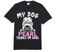 Perla con Nombre de Perro, Regalo Personalizado con Texto en inglés My Dog Thinks Im Comfort Colors Adult Heavyweight T-Shirt