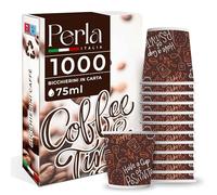 Perla Italia 1000 vasos de café de papel biodegradables biocompostables tazas 75 ml