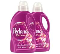 Perlana Renew Flower Charm - Detergente líquido que reaviva los colores para la colada en lavadora y a mano, neutraliza los malos olores, perfume envolvente, 24 lavados - 2 botellas de 1,44 l