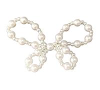 Perlas artificiales con lazo, accesorio para el cabello, hecho a mano, kit de fabricación de pinzas para el pelo, diadema para manualidades, apliques de costura, ropa para la cabeza