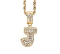 Perlas Bijoux Bijoux Gold Initial Necklace For Women Men Copper Plated Real Gold Inlaid 5A+ Cubic Zirconia Iced Out Letter Pendant With 24 Inch Rope Chain Alphabet Name Collares Limpiador Estuche