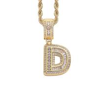 Perlas Bijoux Bijoux Gold Initial Necklace For Women Men Copper Plated Real Gold Inlaid 5A+ Cubic Zirconia Iced Out Letter Pendant With 24 Inch Rope Chain Alphabet Name Collares Limpiador Estuche