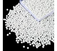 Perlas blancas de 4 mm para enhebrar con agujeros, cuentas de cristal para pulseras, caja de almacenamiento, manualidades
