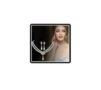 Perlas Corazón Collares Pendientes Conjuntos De Cristal Mariposa Lazo Colgante Collar Faux Perla Francesa Rhinestone Amor Lazo Nudo Borlas Gargantilla Collar Joyería para Mujeres Niñas, Gema