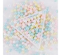 Perlas de ABS sin agujero de 3/4/5/6/8/10 mm para rellenar cajas de maquillaje, costura de prendas de vestir, manualidades de bricolaje, decoración, C07-8 mm, aproximadamente 80 unidades