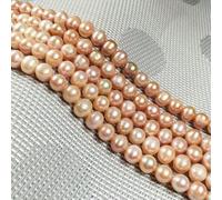 Perlas de agua dulce naturales, redondas, aislantes, sueltas, para hacer joyas, collares, pulseras, accesorios, color morado, 6-7 mm