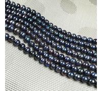 Perlas de agua dulce naturales, redondas, aislantes, sueltas, para hacer joyas, collares y pulseras, accesorios, color negro, 4-5 mm
