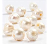 Perlas de agua dulce, tamaño 9 - 11 mm, tamaño del agujero 2 mm, nácar (10 unidades)