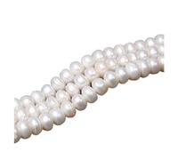 Perlas de cadena de cuentas, guirnalda de cadena, Cadena de perlas blancas naturales, perlas de agua dulce en forma de arroz, perlas sueltas for hacer joyas, pulseras, collares y accesorios(4 White 8
