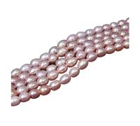 Perlas de cadena de cuentas, guirnalda de cadena, Cadena de perlas blancas naturales, perlas de agua dulce en forma de arroz, perlas sueltas for hacer joyas, pulseras, collares y accesorios(2 Purple o